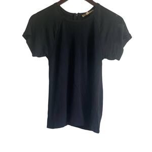 Zara Women Top S Black Multi Media Fabric Back Zip‎ Whimsigoth Witchy Boho Retro